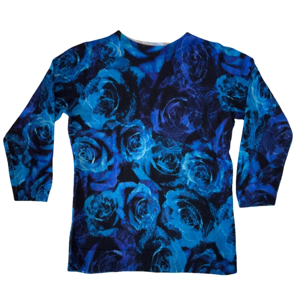 Talbots Blue Rose Merino Wool Sweater - X-Small